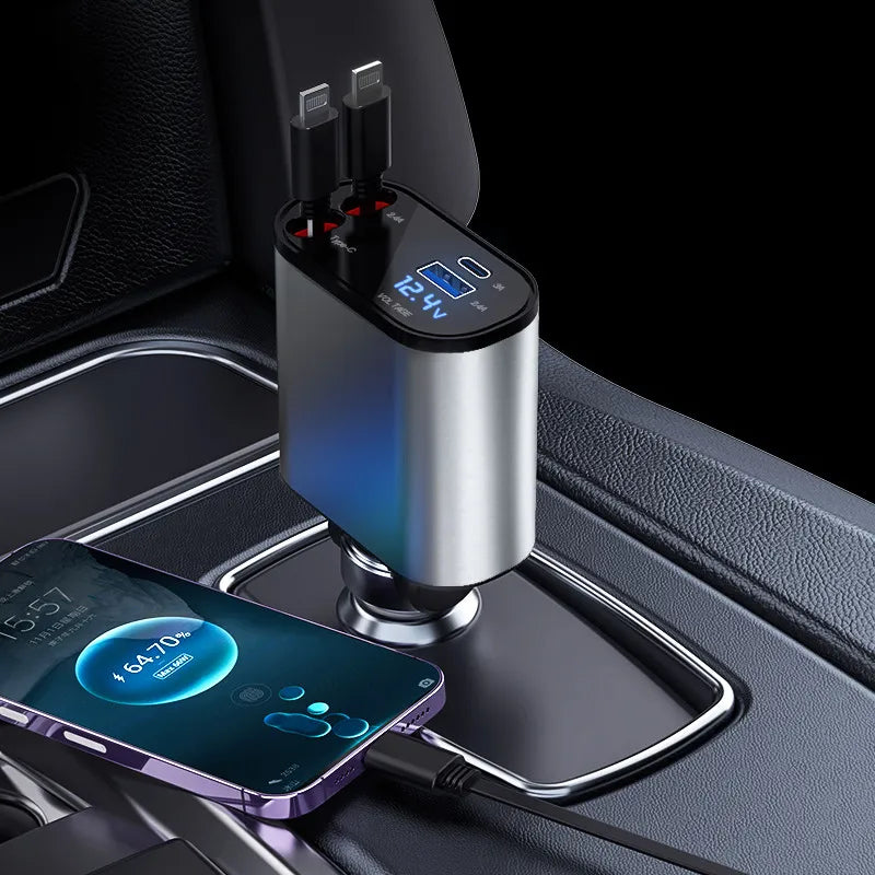 Fast-charging retractable car charger (includes 2 chargers) – Maakly Cars